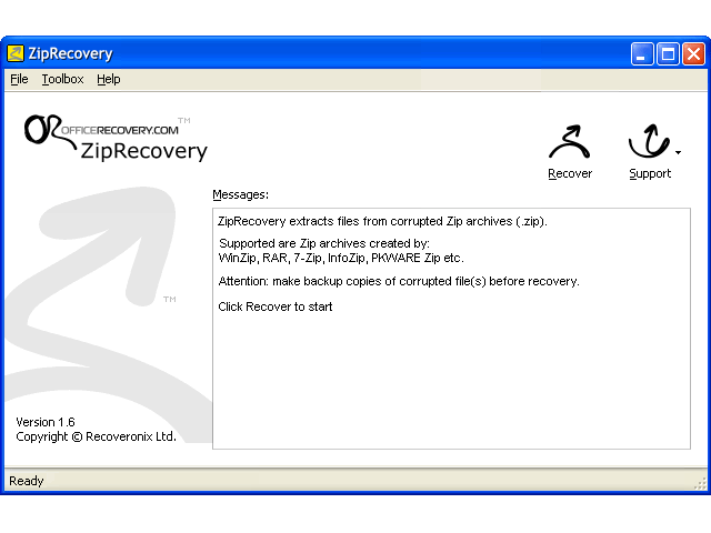 ZipRecovery Screenshot